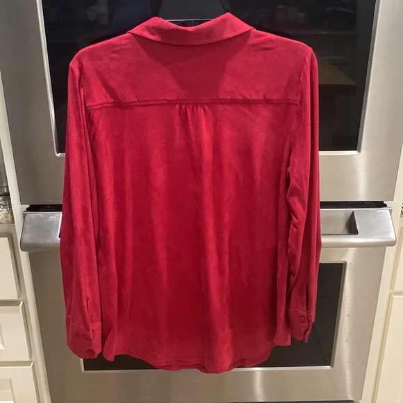 Chico’s size 1 / large. Burgundy/pink color. Could be worn as shirt or jacket. - Picture 7 of 10
